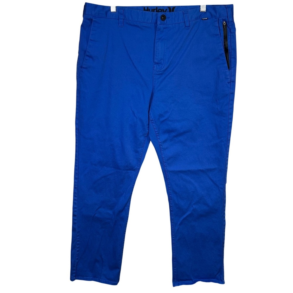 Hurley Men's Royal Blue Chino Pants Zipper Pocket Flat Front Size‎ 38